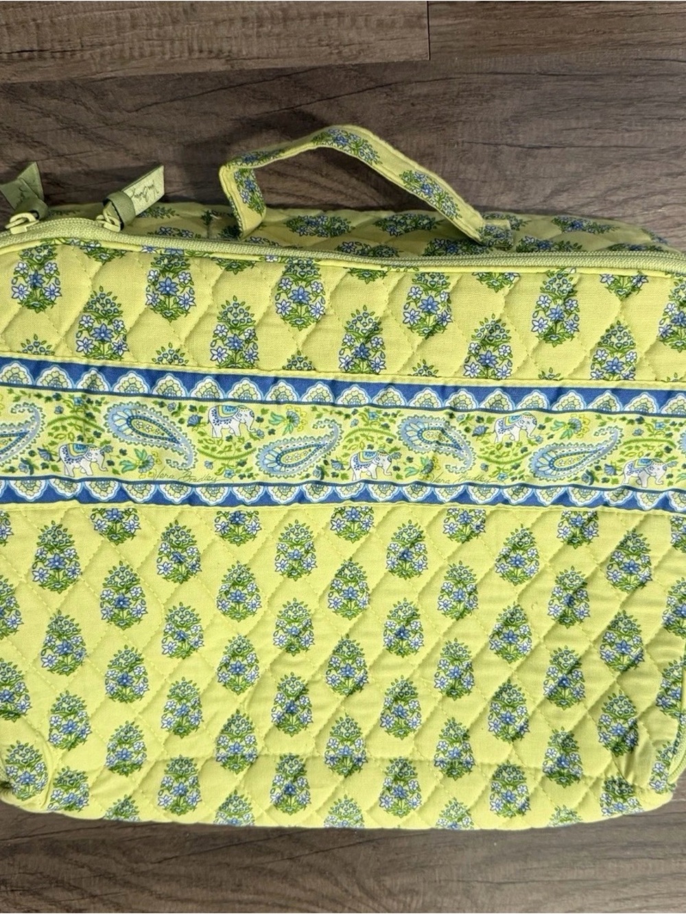Vera Bradley Accessories Bag Quilted Lime Green Floral Travel Tote - Picture 1 of 7